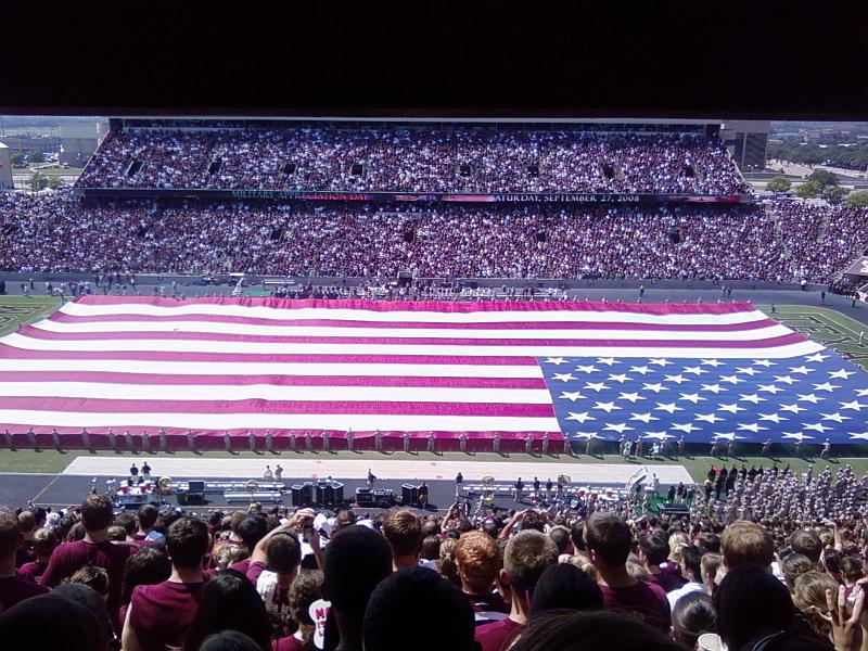 08-09-27 Army vs TAM - Military Appreciation - Corps with Flag.jpg